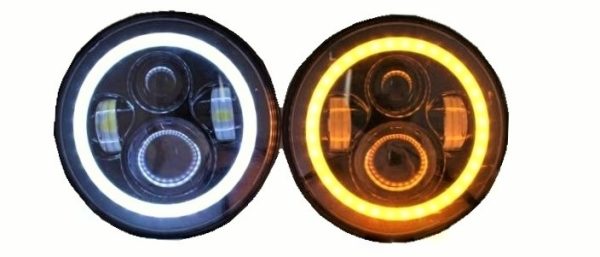 Defender Halo LED Headlights 7" Pair (E Marked) - Image 2